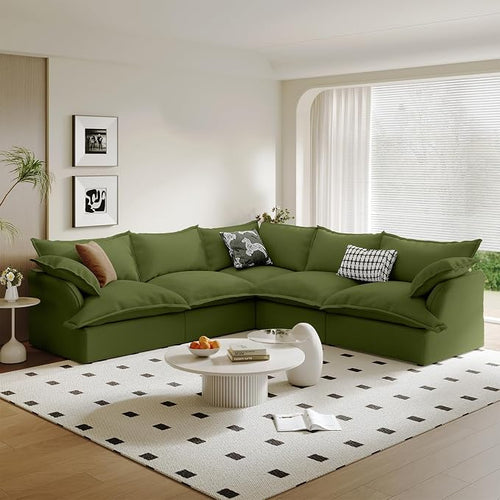 5 Seat V Shape Modular Sectional Couch Sofa by Gtilzria