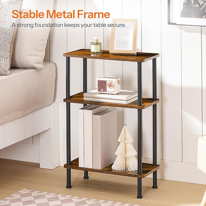 HOOBRO Narrow Side Table Set of 2, 3-Tier Slim End Table No Tools Needed - Image 6