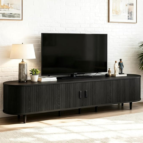 80" Mid Century Modern TV Stand, Wood TV Consoles by Unknown
