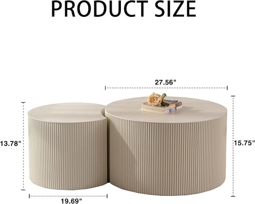 47.25'' Round Modern Coffee Table Set of 2 - Image 2