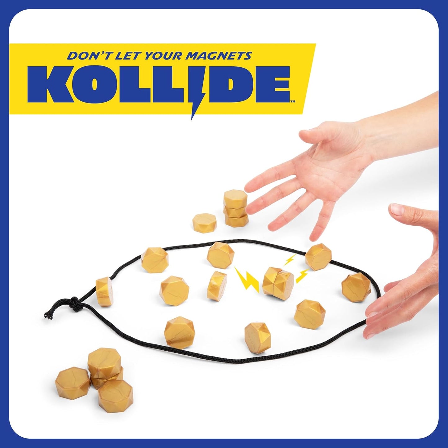 Kollide by Relatable, Exciting Magnetic Game for Family Game Night, Fun 2 Player Games for Kids, Includes 1 Rope, 20 Magnets & Carrying Bag