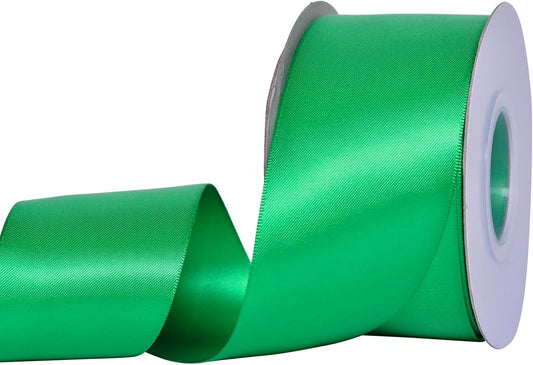 YAMA Green Double Faced Satin Ribbon, 2 Inch 25 Yards, Great for Crafts Bows Flower Bouquet Wedding Home Decor Gift Wrapping