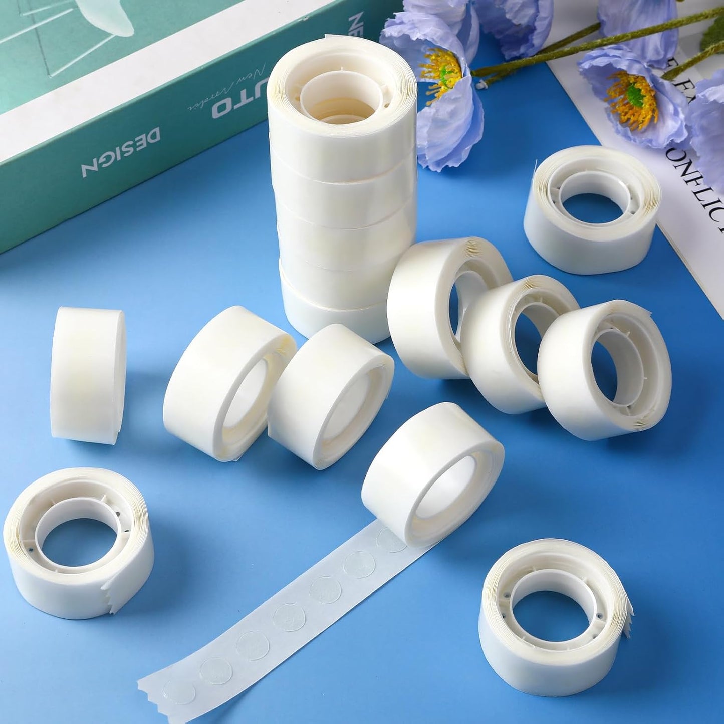 UPINS Glue Points Dots, 3000Pcs Balloon Glue Adhesive Dots Double Sided Removable Glue Tape Dots for Balloons Crafts Decoration, 15 mm