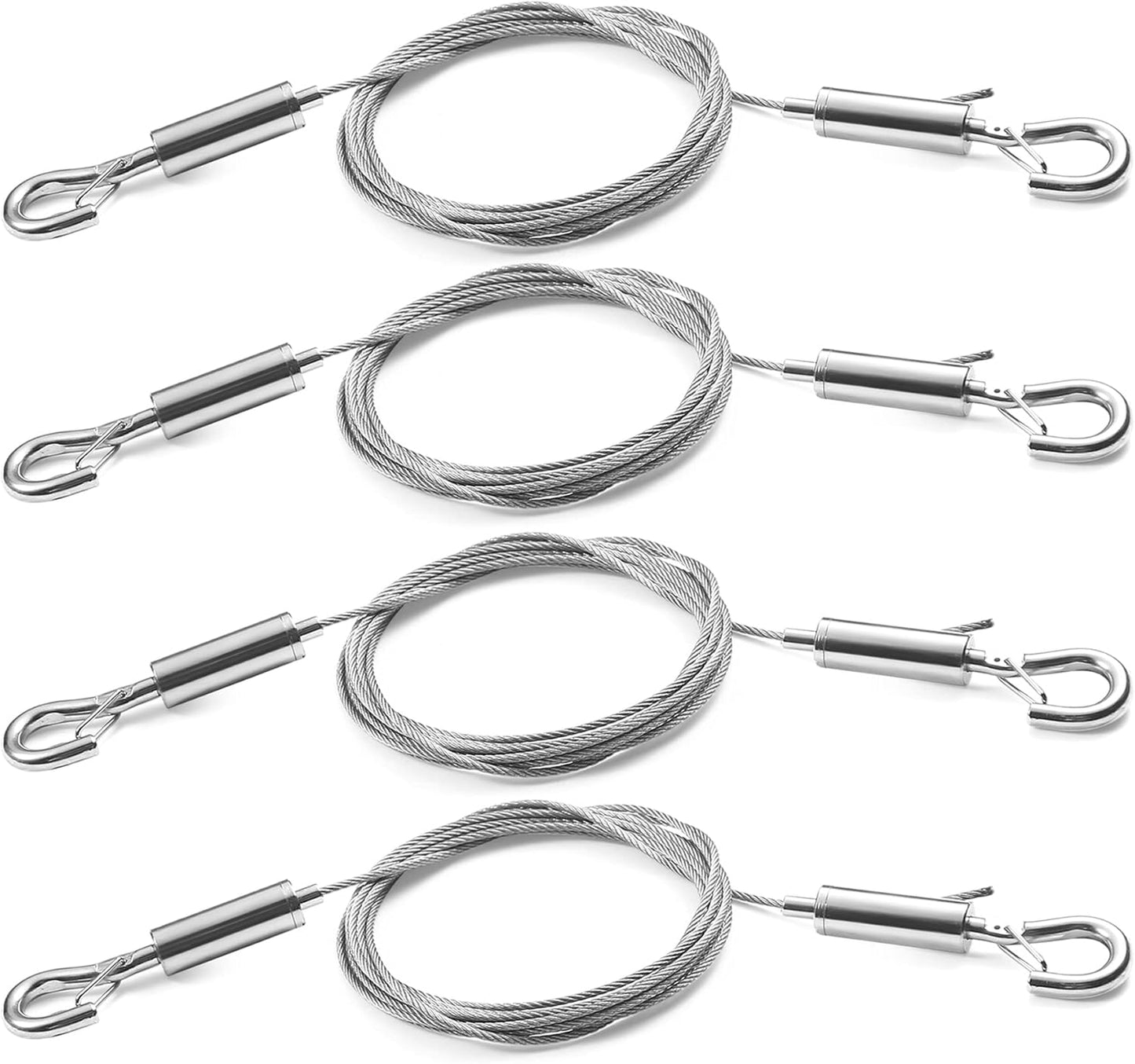 4PCS Picture Hanging Wire Kit Supports 66lbs,Hanging System with Adjustable Photo Hook and 2.5m x1.5mm Stainless Steel Wire Rope for Hanging Frame Picture Photo Mirror Artwork Light Flowerpot
