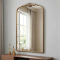 Besdomus Vintage Gold Arched Mirror: 24"x42" French Large Arch Gold Antique by Besdomus