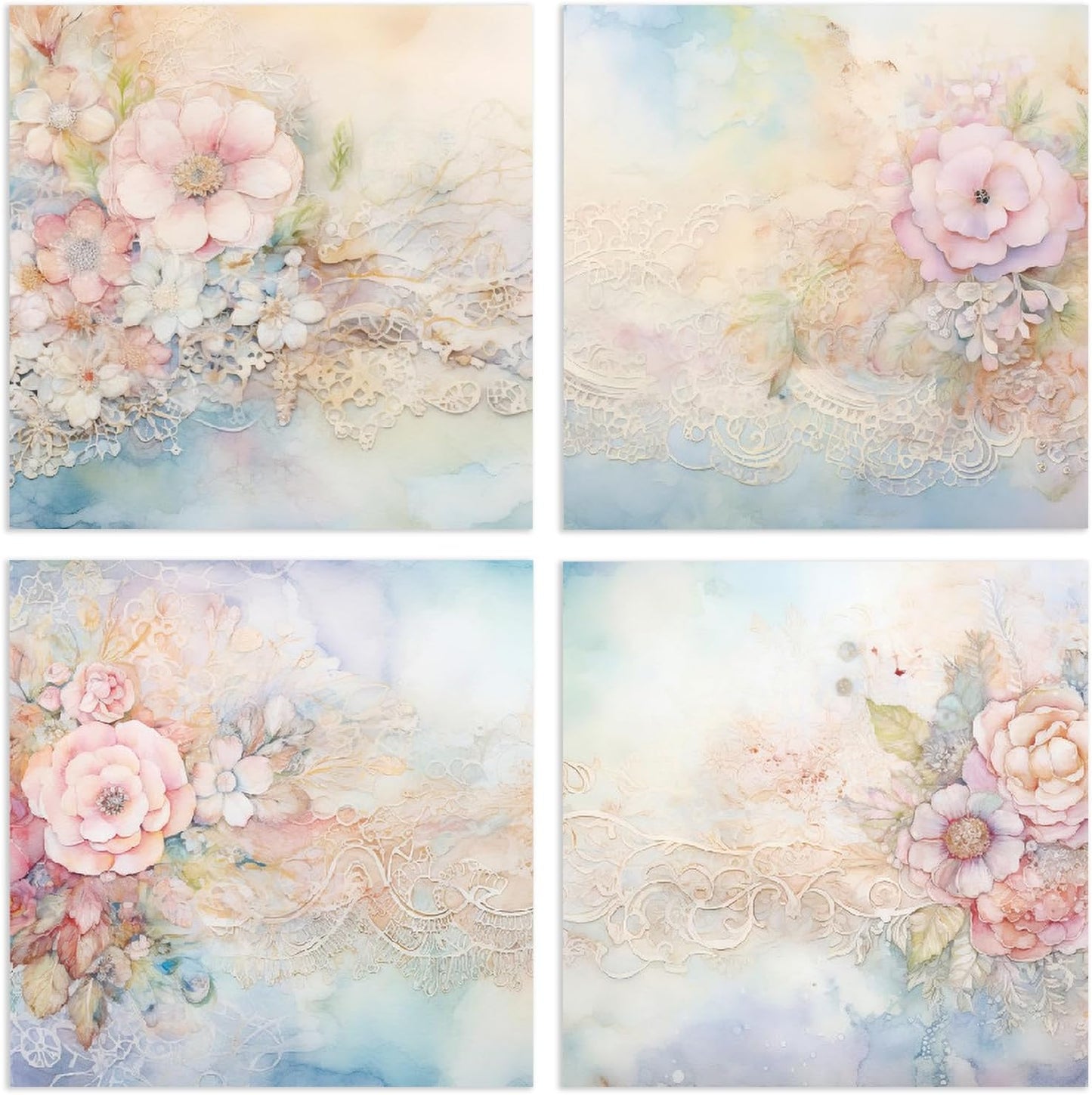 YASMEN 24 Sheets Scrapbook Paper Pads, 6X6 Single-Sided Cardstock Paper, Decorative Craft Paper, Flowers Pattern Paper Pack, DIY Decopodge Papers, Journal Scrapbooking Supplies, Card Making Supplies