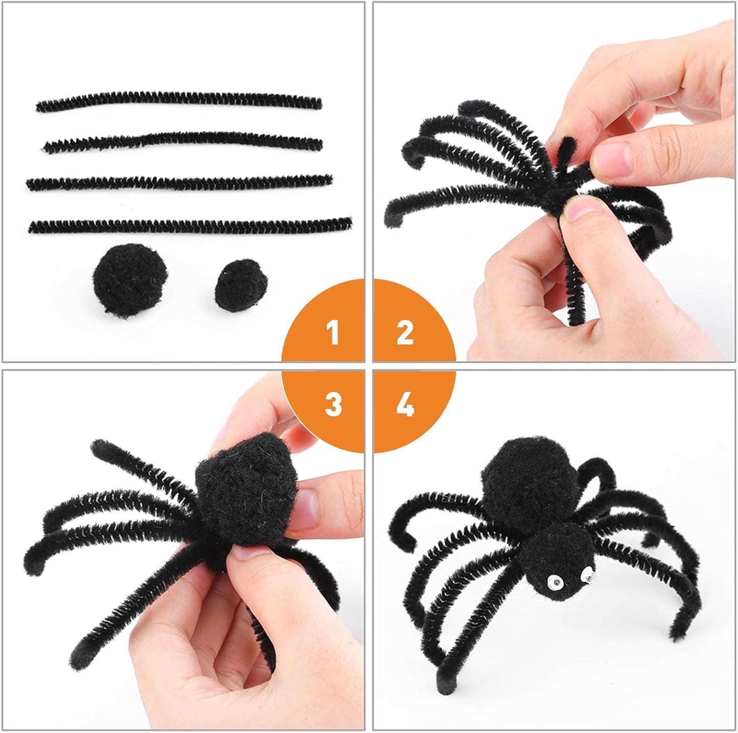 500PCS Pipe Cleaners Craft - Black Pipe Cleaners Craft Bulk Supplies,Chenille Stems for Kids and Adults DIY Arts Crafts Project