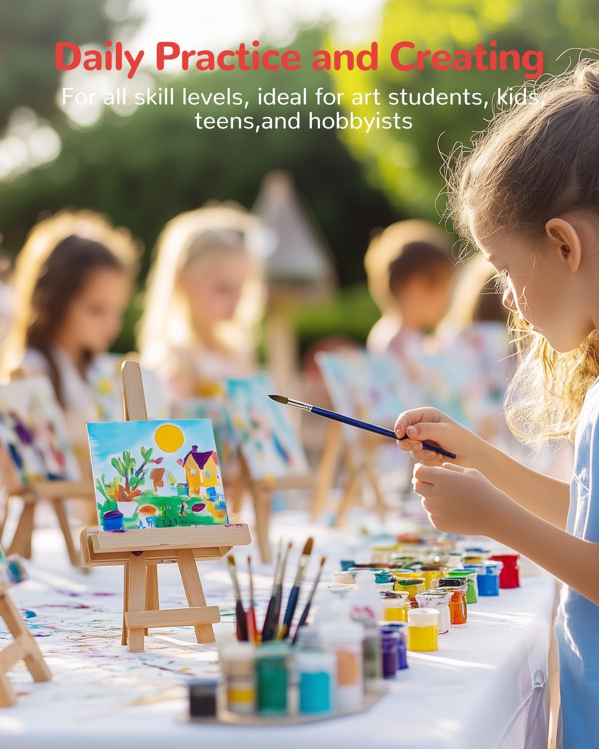 Mini Canvas Boards 48 Pack, 4x4 Inch Painting Canvas Panels, 100% Cotton Pre-Primed for Acrylics Oil Watercolor Tempera Paints