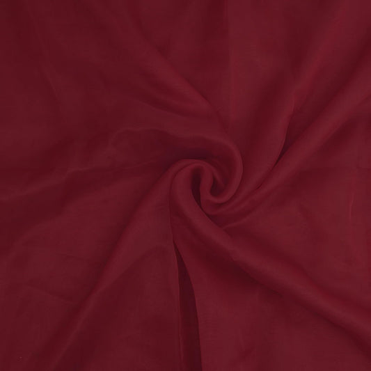 Organza Fabric 5 Yard Bridal Solid Sheer Organza Fabric Bolt for Wedding Dress, Fashion, Crafts, Decorations Silky Shiny Organza 44" - (5 Yard, Burgundy)