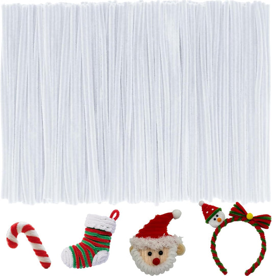 White Pipe Cleaners,200PCS Pipe Cleaners Craft,Easter Decorations Arts and Crafts,New Year’s Eve/Day Craft Supplies,Weddings Art Supplies Pipe Cleaners Bulk,Gifts for Her,Kids Toys & Games