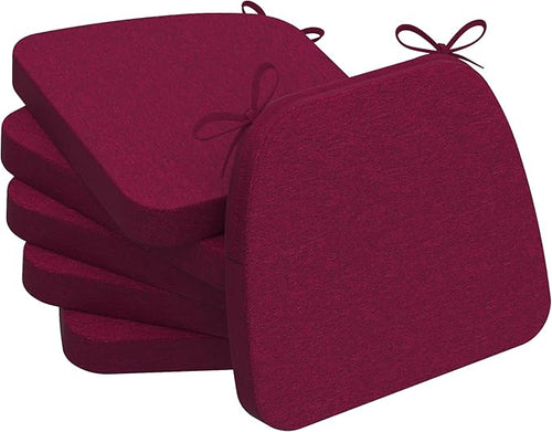 AAAAAcessories D-Shaped Chair Cushions, Machine-Washable Cover, Wine Red by AAAAAcessories