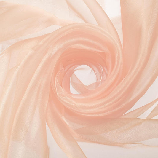 MECCANIXITY Iridescent Sheer Organza Fabric, 2 Yards x 59 Inches Solid Holographic Shiny Fabric Organza Cloth for Wedding, Curtains, Costume, Photo Background, Champagne