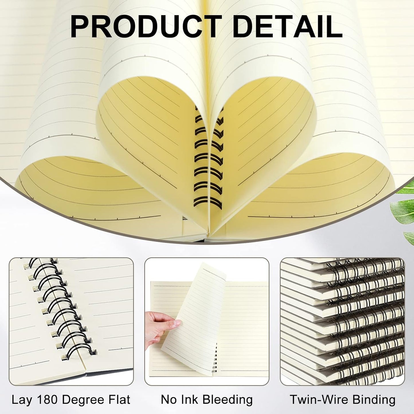 Yahenda 54 Pcs Spiral Notebook Bulk A5 Journal Lined 8.3'' x 5.5'' Writing Composition Paper Small Notepad Subject Notebook for Students Office Business Back to School Supplies (Dark Gray)