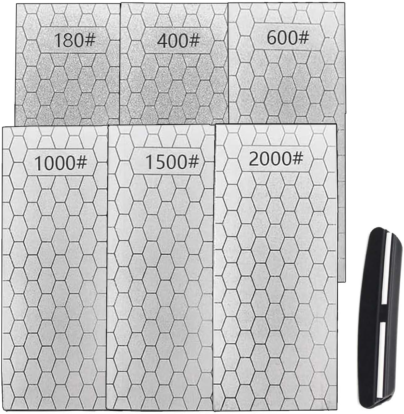 Diamond Sharpening Stone for 6 PCS Diamond Plate Honing Stone for Kitchen Sharpening Dull Knives Grindstone (SET-B)