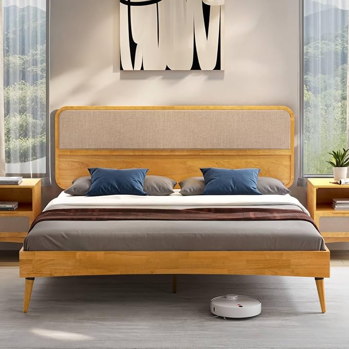 Bme Calista King Size Bed Frame – Solid Wood Platform Bed by Bme