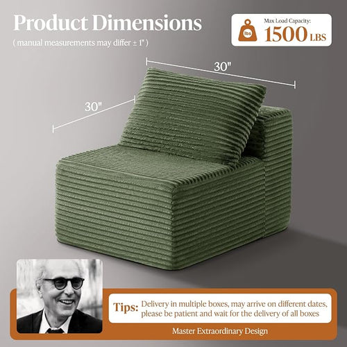30" Cloud Sectional Couch Single Seat - Image 2