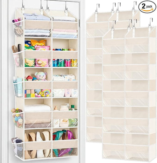 2 Pack Over the Door Organizer 5 Tiers, Extra Large Behind Door Storage of 10 by Ofiray-home