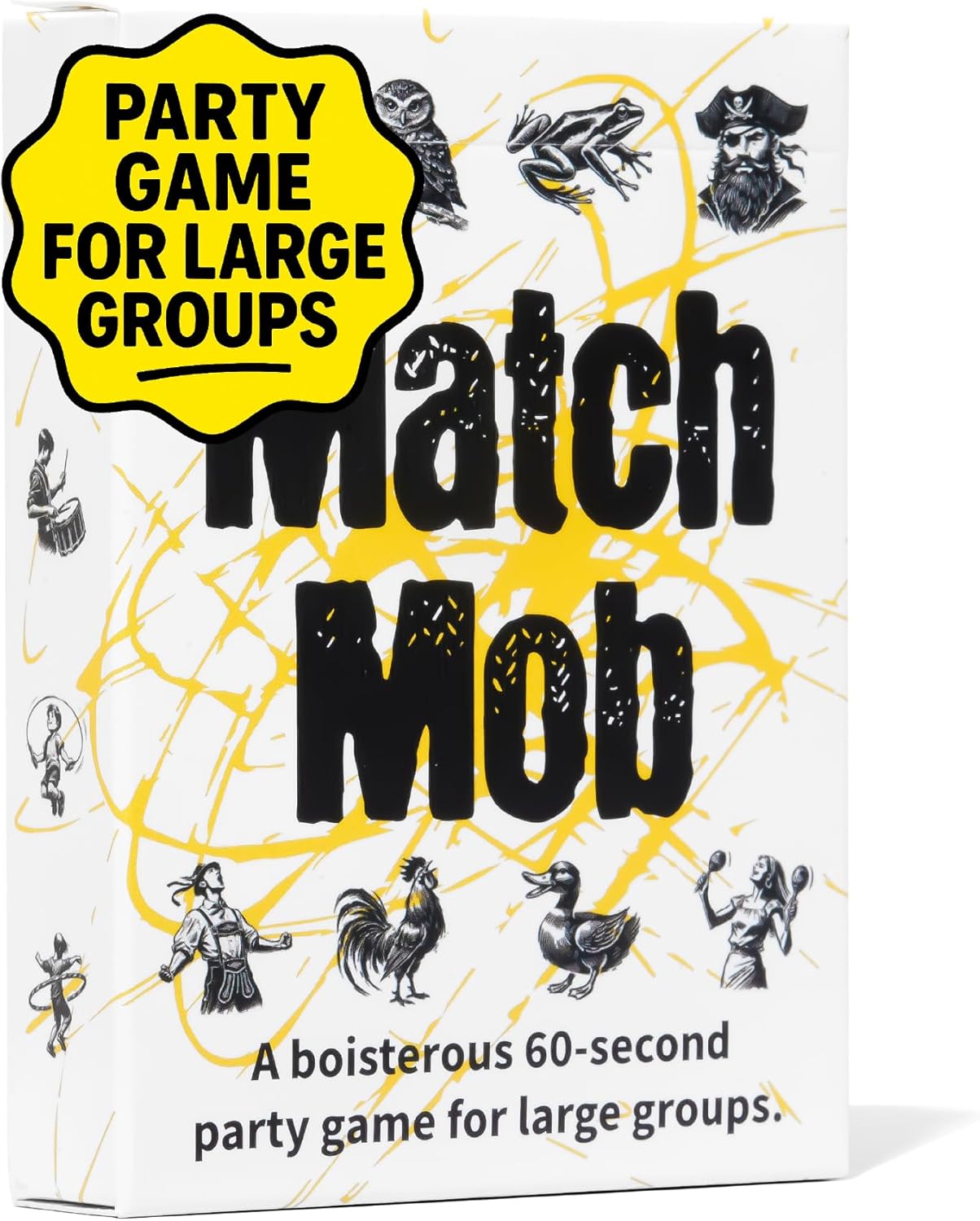 Match Mob – Fast-Paced 1-Minute Party Game for Large Groups – Hilarious Chaotic Charades – Quick & Easy Party Games for Adults, Teens & Kids – Ages 7+ for 3-16+ Players