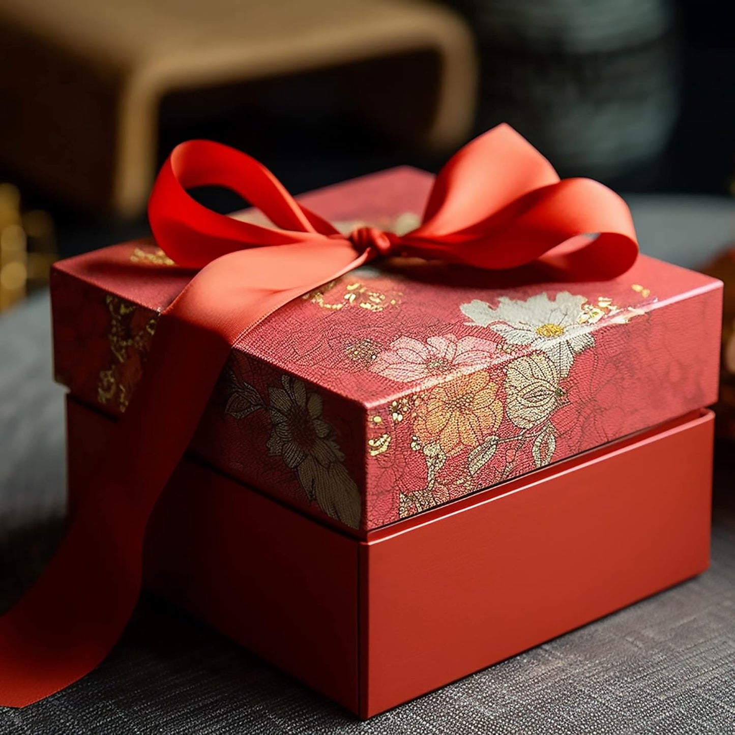 LIUYAXI Red Double Faced Satin Ribbon, 1-1/2" X Continuous 25 Yards, Ribbons Perfect for Gift Wrapping Wedding Bouquet Decor DIY Craft Bow Making & Other Projects