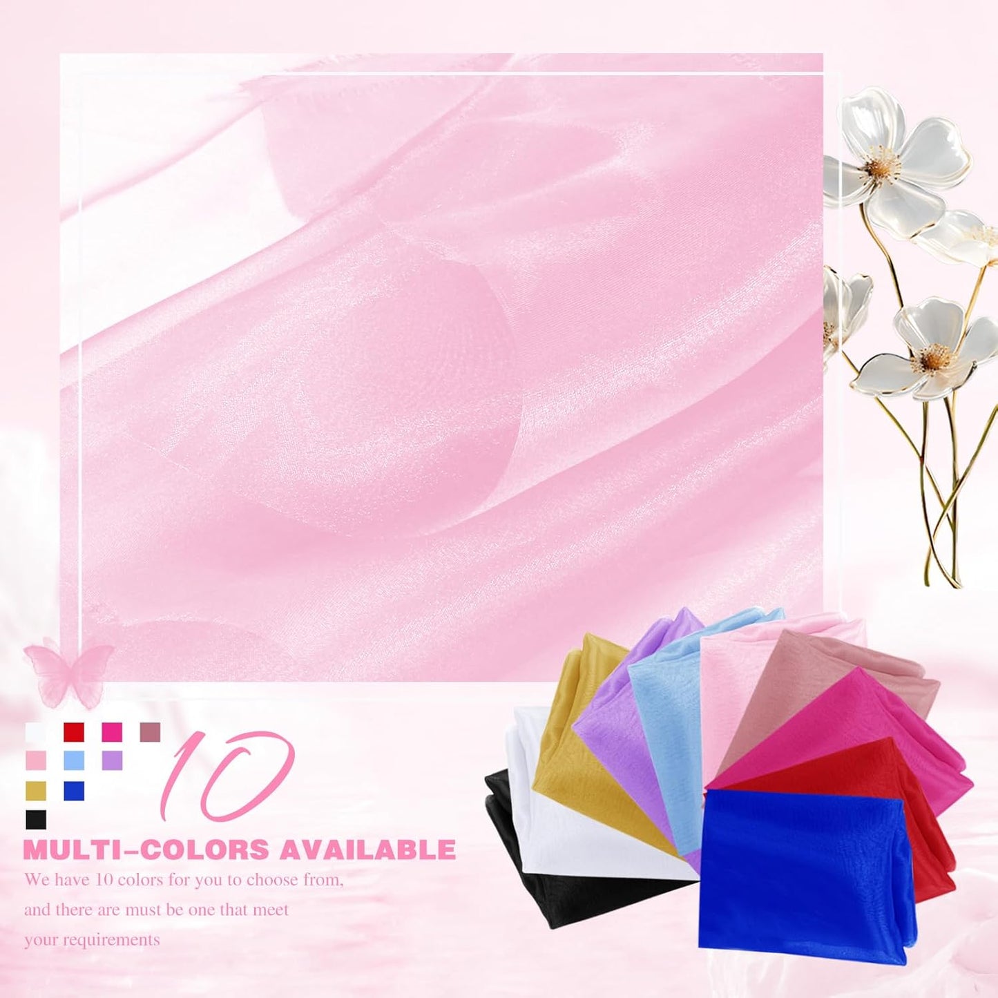 VACVELT Sheer Organza Fabric by The Yard, 60 Inch Wide Light Pink Organza Fabric Bolt Bridal Sheer Tulle Fabric, Silk Organza Roll for Wedding Party Decorations Backdrop Curtain (2 Yards)