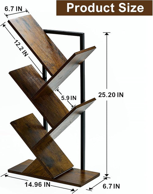 5 Tier Tree Bookshelf Floating Book Shelves - Image 2