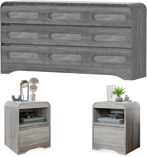 9 Drawer Dresser and Nightstand Sets by SOLACEFURNITURE