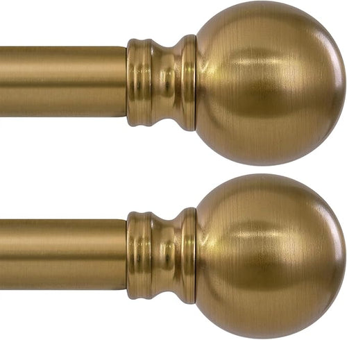 2 Pack Warm Gold Curtain Rods Set by Unknown