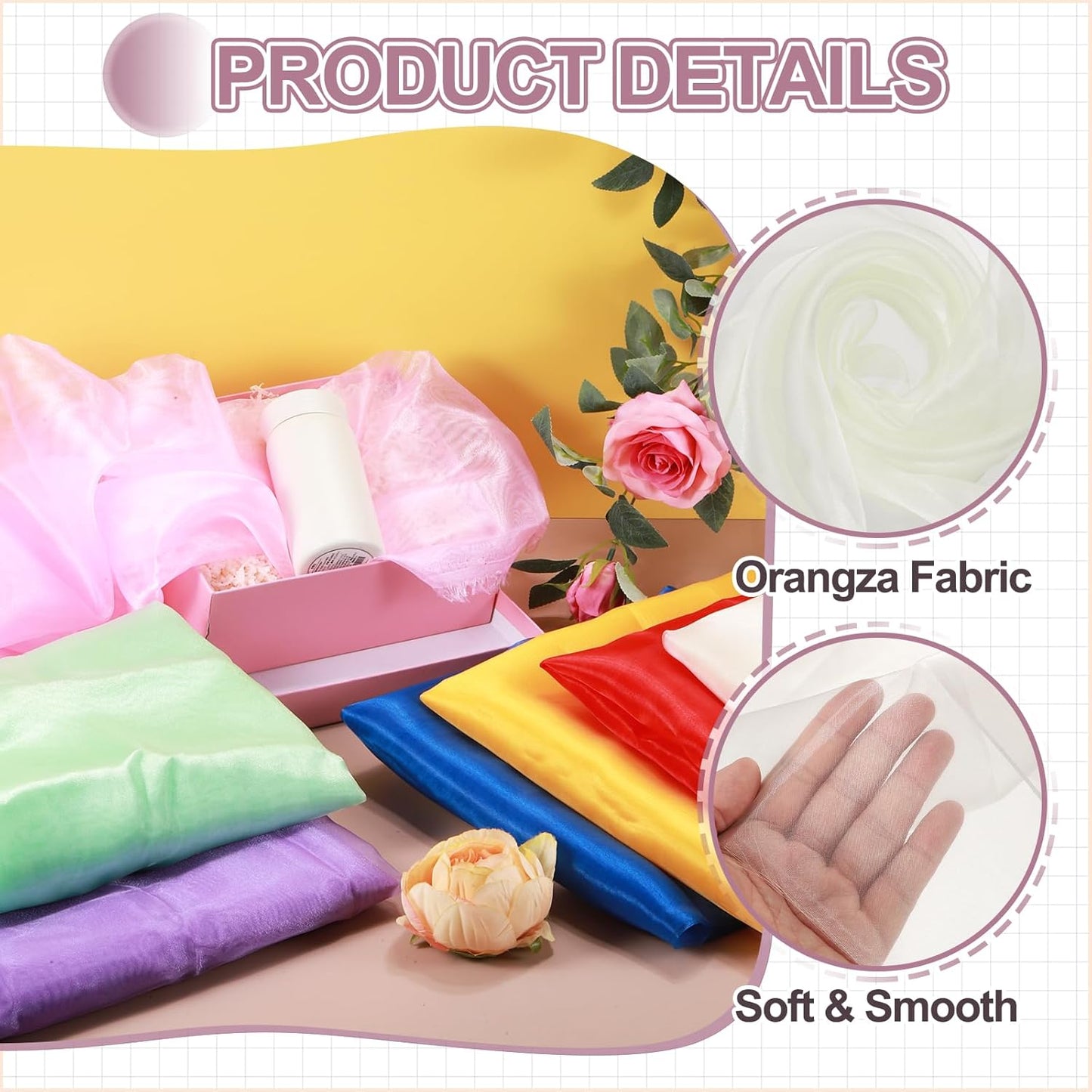 MECCANIXITY Iridescent Sheer Organza Fabric, 10 Yards x 59 Inches Solid Holographic Shiny Fabric Organza Cloth for Wedding, Curtains, Costume, Photo Background, Beige