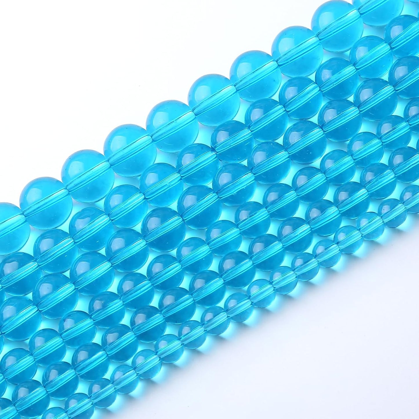 32pcs 12mm Topaz Blue Crystal Glass Beads Round Loose Spacer Beads for Jewelry Making DIY Bracelet Necklace Healing Power Stone