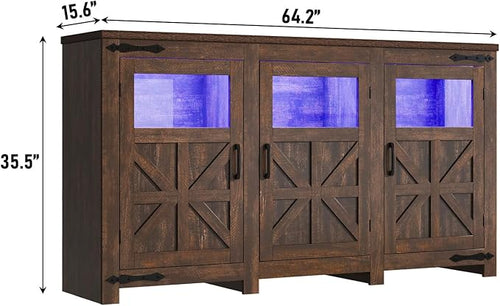 64" Large LED Farmhouse TV Stand - Image 2