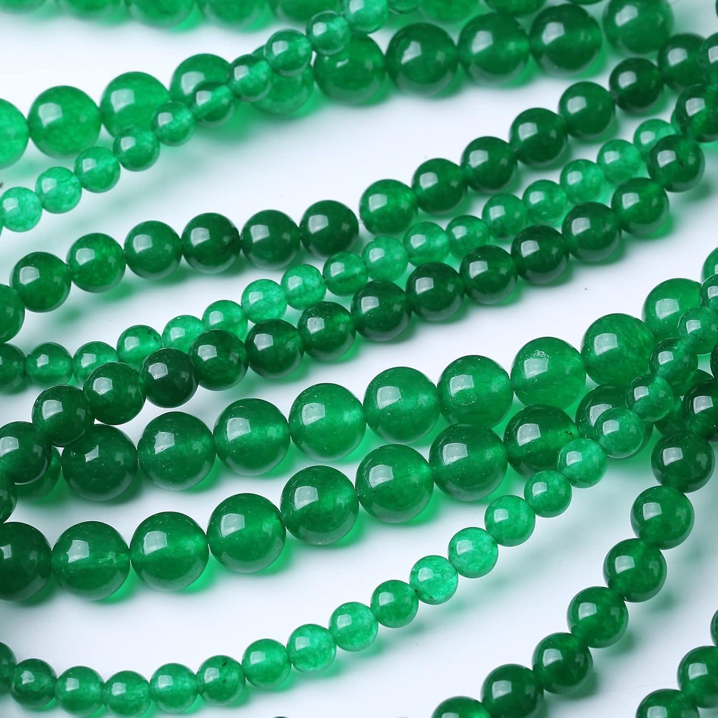 36PCS 10MM Natural Green Jade Stone Beads Energy Healing Beads for DIY Jewelry Bracelet Necklace Making for Jewelry Making15Inch