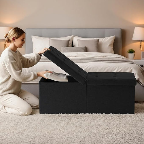 35-INCH Storage Ottoman Bench, Footrest - Image 2