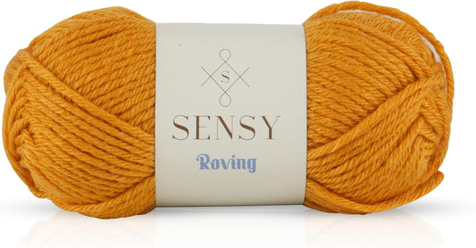 Sensy Roving Yarn, 3.5 oz, 132 Yards, Gauge 5 Bulky (Mustard)