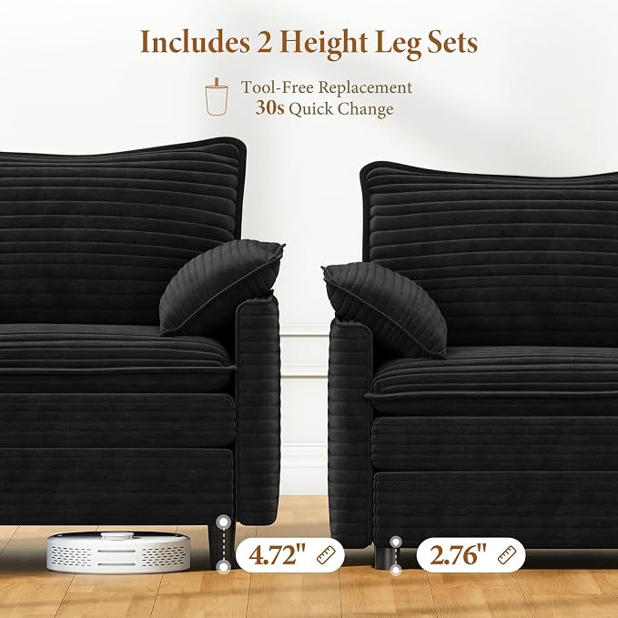 Vesgantti 108" Modular Cloud Couch, Deep Seat Sectional Sofa - Image 3