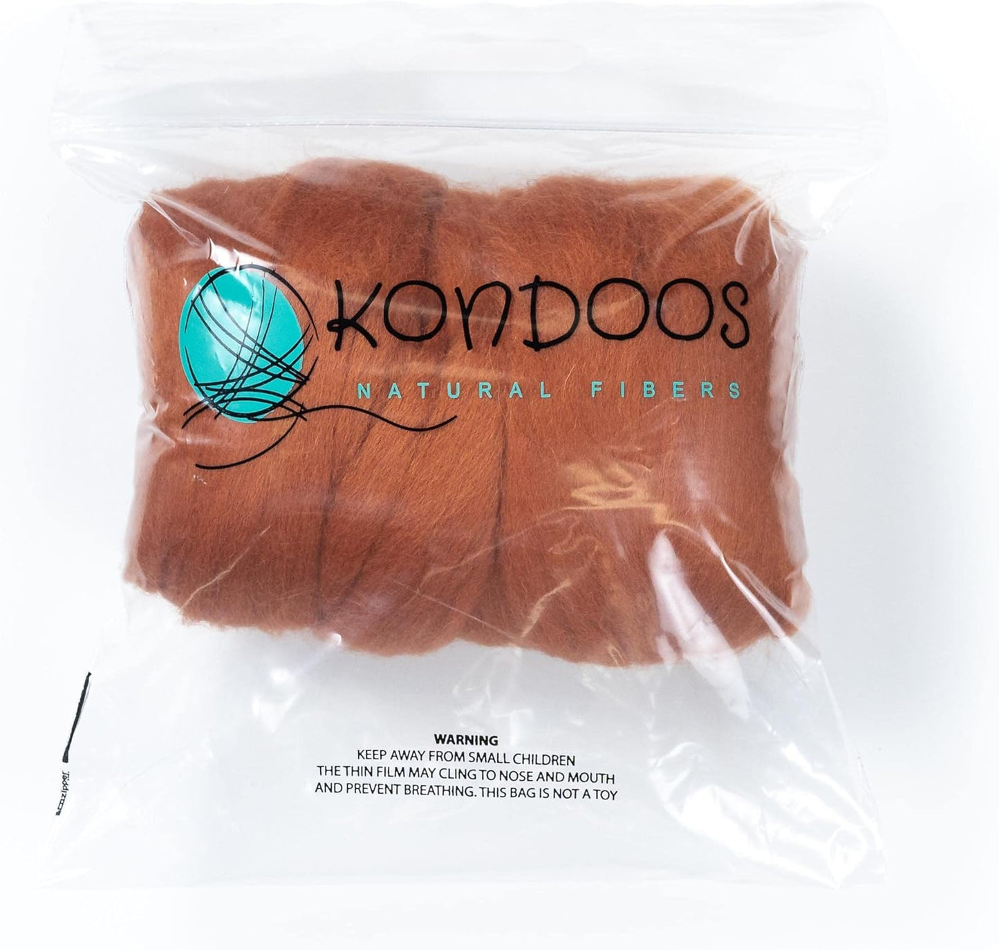 Kondoos Colored Natural Wool roving, 8 OZ. Best Wool for Needle Felting, Wet Felting, handcrafts and Spinning. (Ocher)