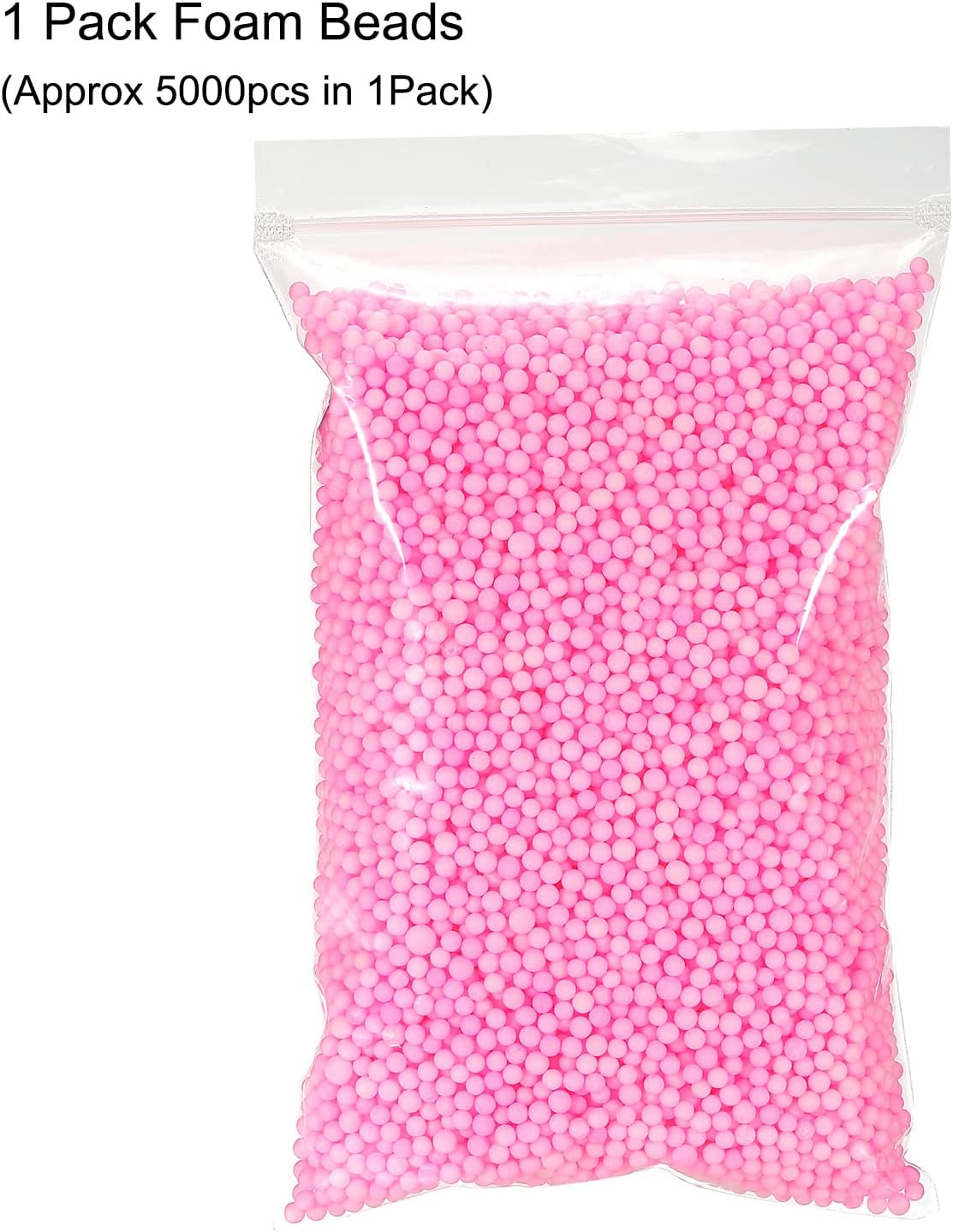 MECCANIXITY Foam Beads Foam Balls 4-6mm for Wedding and Party Decorations, Tiny Packing Balls, Arts DIY Crafts Supplies (Pink,1 Pack Approx 5000pcs)