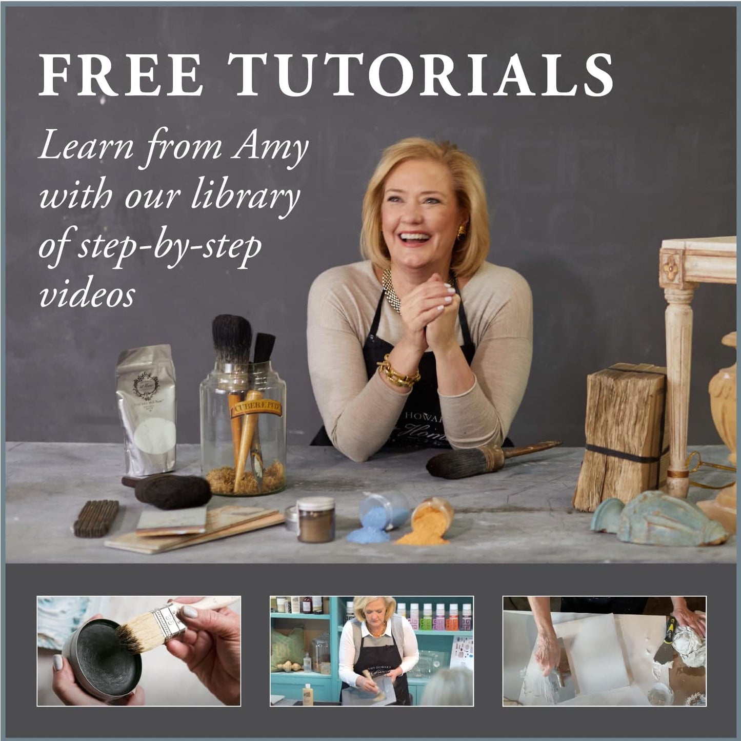 AMY HOWARD AT HOME Chalk-Based One Step Paint for Furniture, Cabinetry, Decor, Finish, and More | No Stripping, Sanding, or Priming | Dark Base | 32 Ounce | Charm School