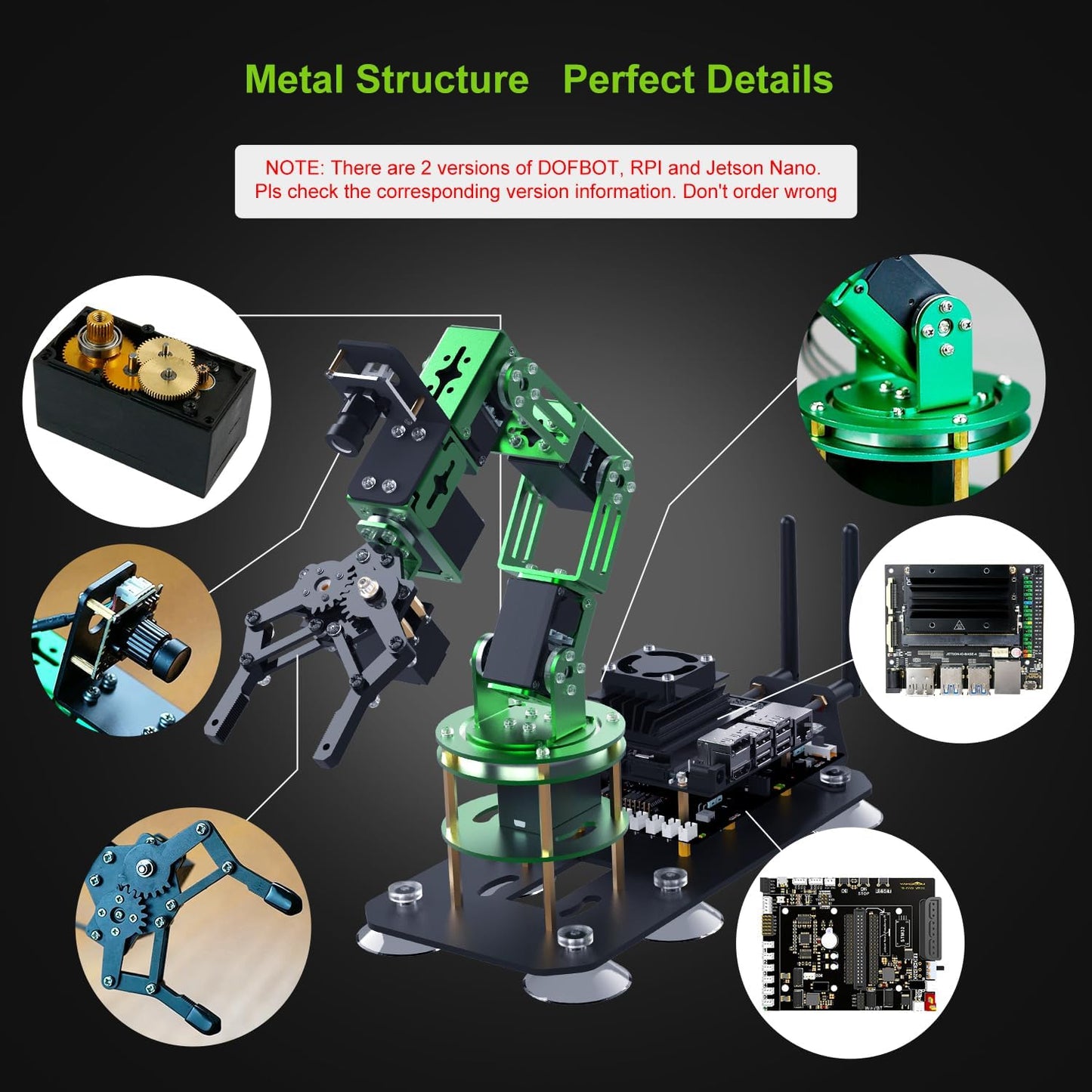 Yahboom Robot Arm for Jetson Nano 4GB 6-DOF AI Robotic Hand for Adults App Controlled ROS Programmable Open Source Robotics with Camera Visual Identity (with Jetson Nano B01)