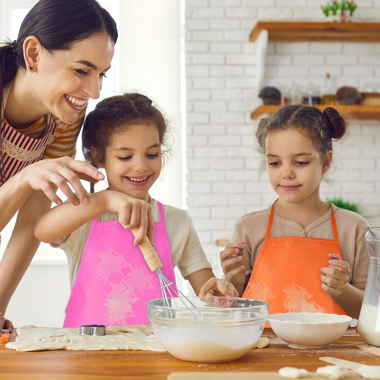 Kids Painting Aprons 12 Pieces 12 Colors Kid Art Apron with 2 Roomy Pockets Kids Aprons for Art Painting Activity Kitchen Crafts