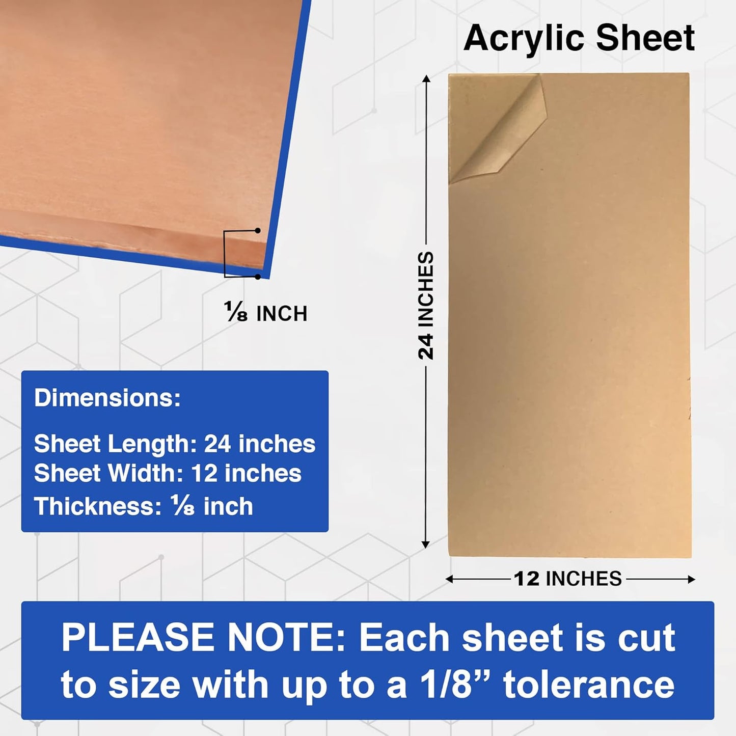 Duco USA-Made Clear Cast Acrylic Sheet 1/8 Inch Thick 12" x 24" - 2 Pack of Transparent Plexiglass Sheet - Lightweight Acrylic Board for Window Replacements, Displays, Signs, and More