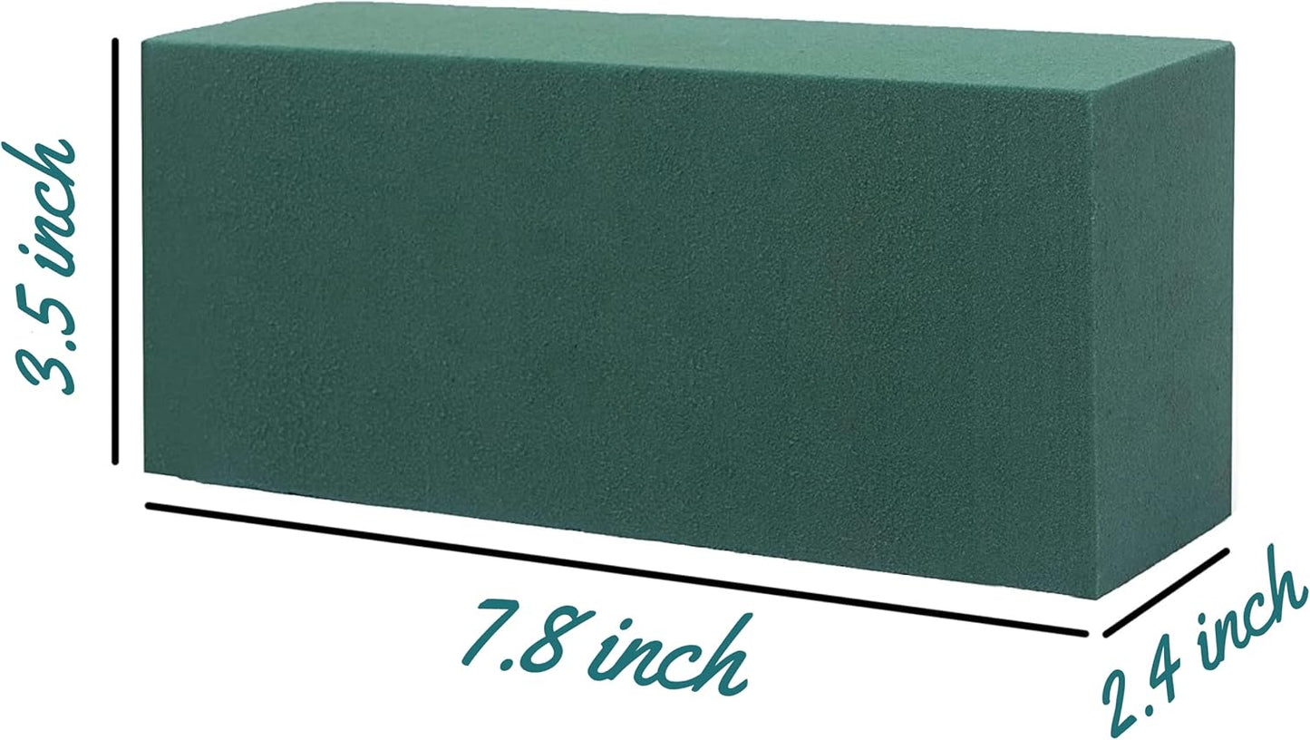 Pack of 6, Dry and Wet Floral Foam Blocks for Fresh and Artificial Flowers, Each (7.8” L x 3.5” W x 2.4” H), for Wedding, Birthdays, Home, Office, and Garden Decorations
