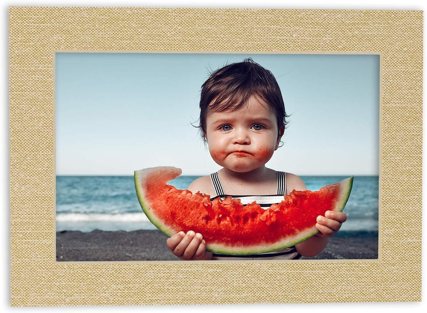 8x10 Mat Bevel Cut for 5.5x8.5 Photos - Acid Free Fresh Linen Canvas Precut Matboard - For Pictures, Photos, Framing - 4-ply Thickness