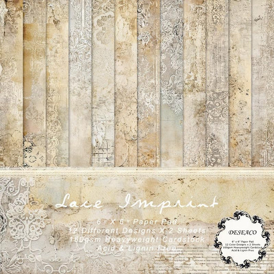 24 Sheets Decorative Scrapbooking Paper Pad 6x6 Craft Paper Single-Side Card Making Supplies for Junk Journal, Origami, Holiday Journaling