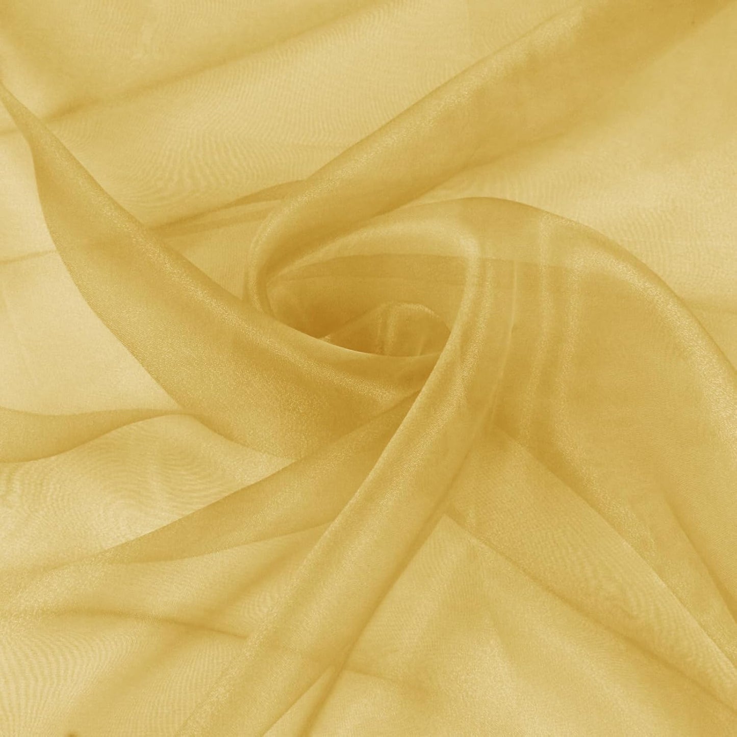 VACVELT Sheer Organza Fabric by The Yard, 60 Inch Wide Gold Organza Fabric Bolt Bridal Sheer Tulle Fabric, Silk Organza Roll for Wedding Party Decorations Backdrop Curtain (1 Yard)