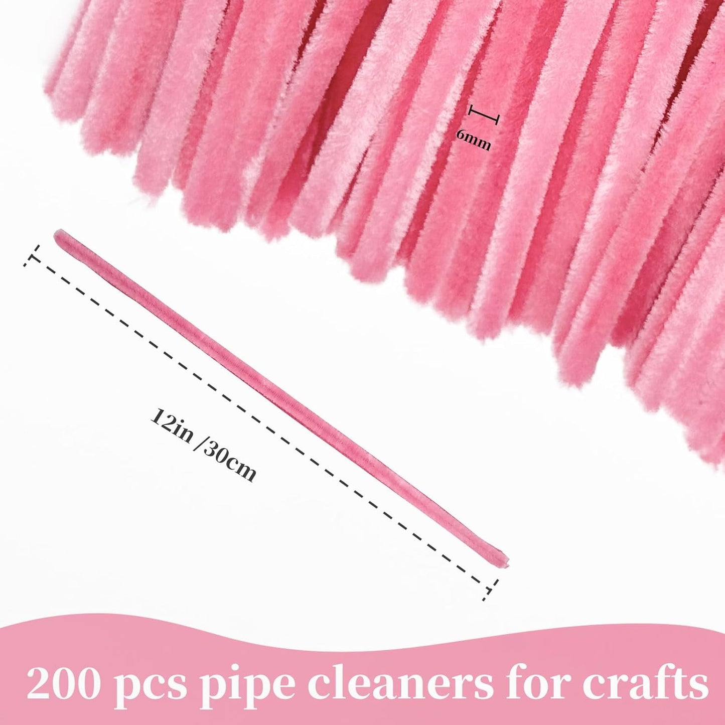 Pink Pipe Cleaners Craft Supplies,Chenille Stems for Art and Craft Projects Creative DIY Decorations,Room Decor,Christmas Ornaments,The Pink Stuff Wrapping Pape,Lovely Girl Toys,Halloween Decor