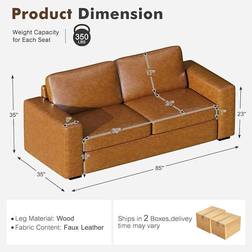 ABCASA Oversized 85" Sofa Couches - Image 2