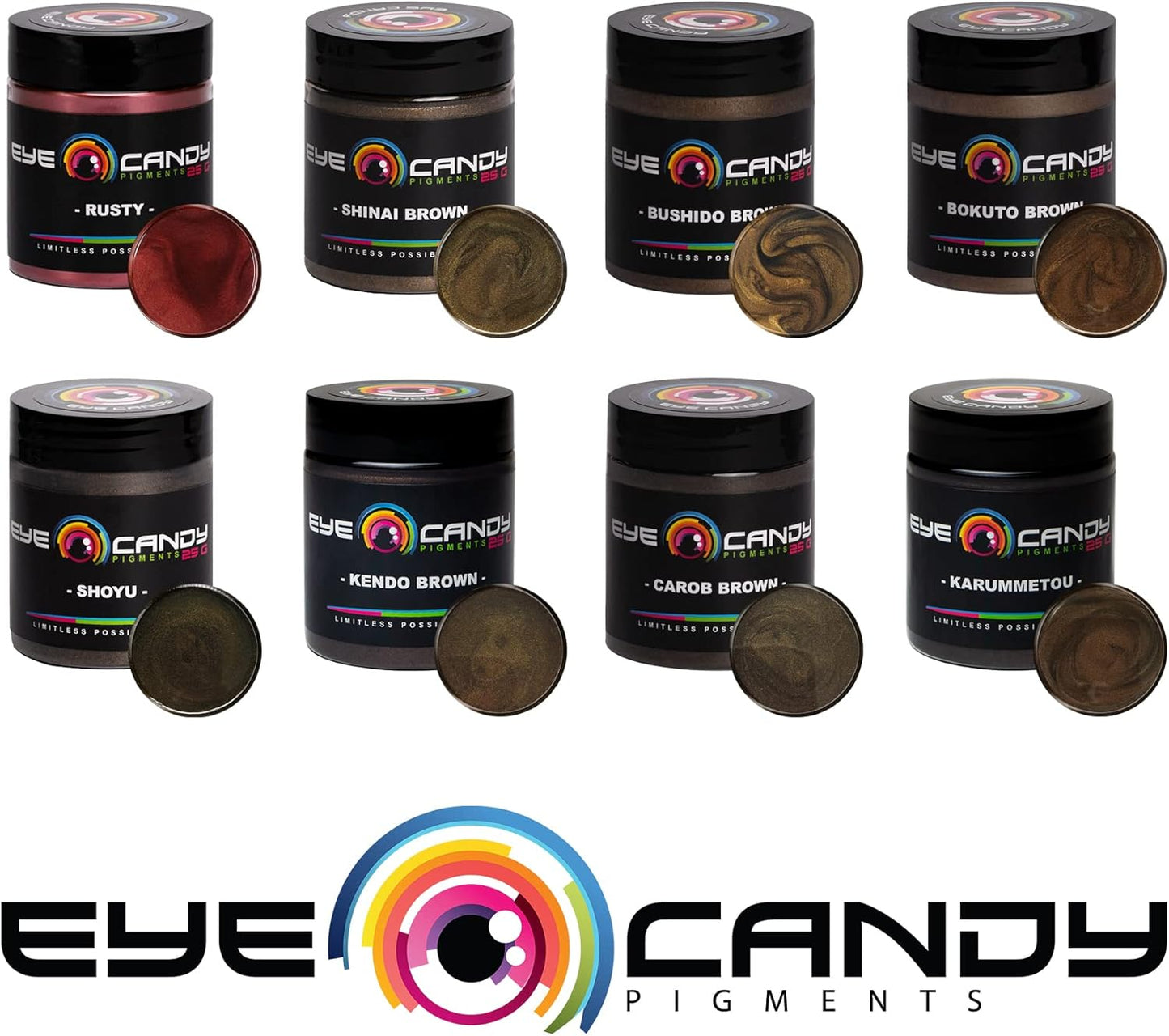 Eye Candy Pigments Premium Brown Mica Powder - Kendo Brown (25gr) - for Epoxy, Resin, Soap, Paint, Woodworking, Acrylic Pouring, Bath Bombs, Fishing Lures - DIY Arts and Crafts Additive
