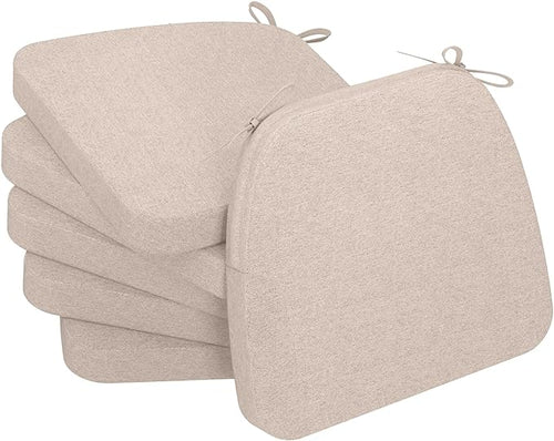 AAAAAcessories D-Shaped Chair Cushions, Machine-Washable Cover, Oatmeal Beige by AAAAAcessories