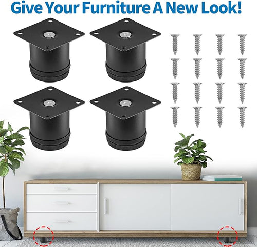 2.5 Inch Metal Furniture Legs Stainless Steel Adjustable Legs Black Metal Legs - Image 2