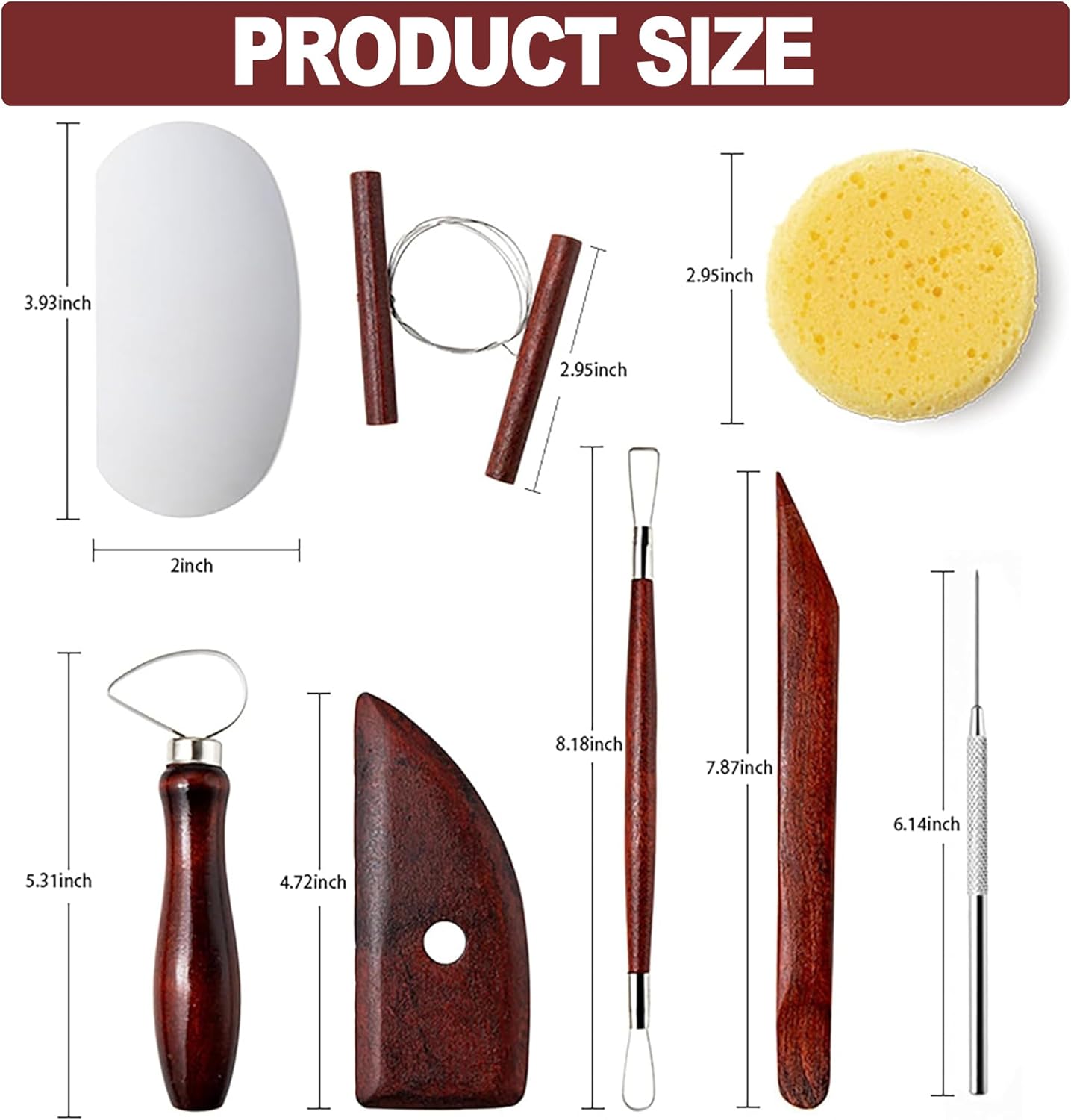 LINPHCEY 8-Piece Clay Sculpting Tools Set Perfect for Polymer Air Dry Modeling Clay Beginners & Professionals Ideal for DIY Pottery & Ceramics Tools for Clay Sculpey Sculpting & Crafting
